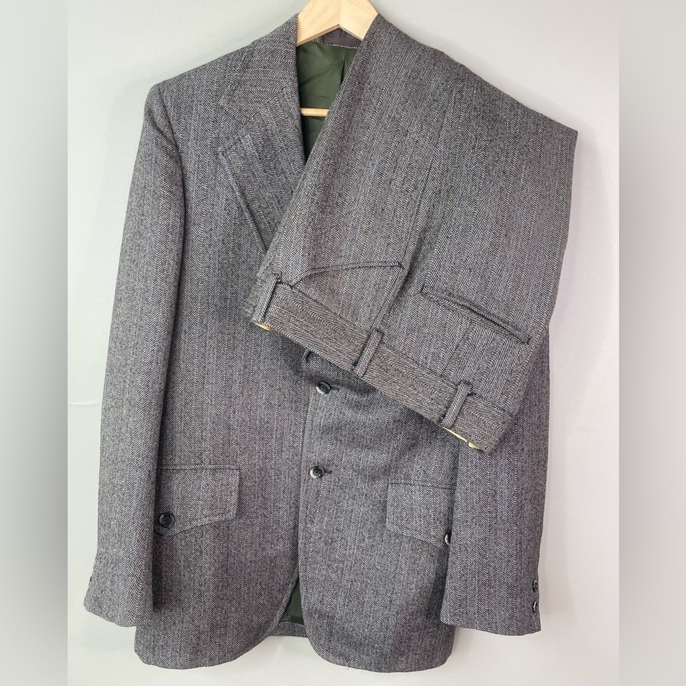 Vintage Richmond Brothers Size 38L Western Style Brown Suit Blazer Pants WOOL